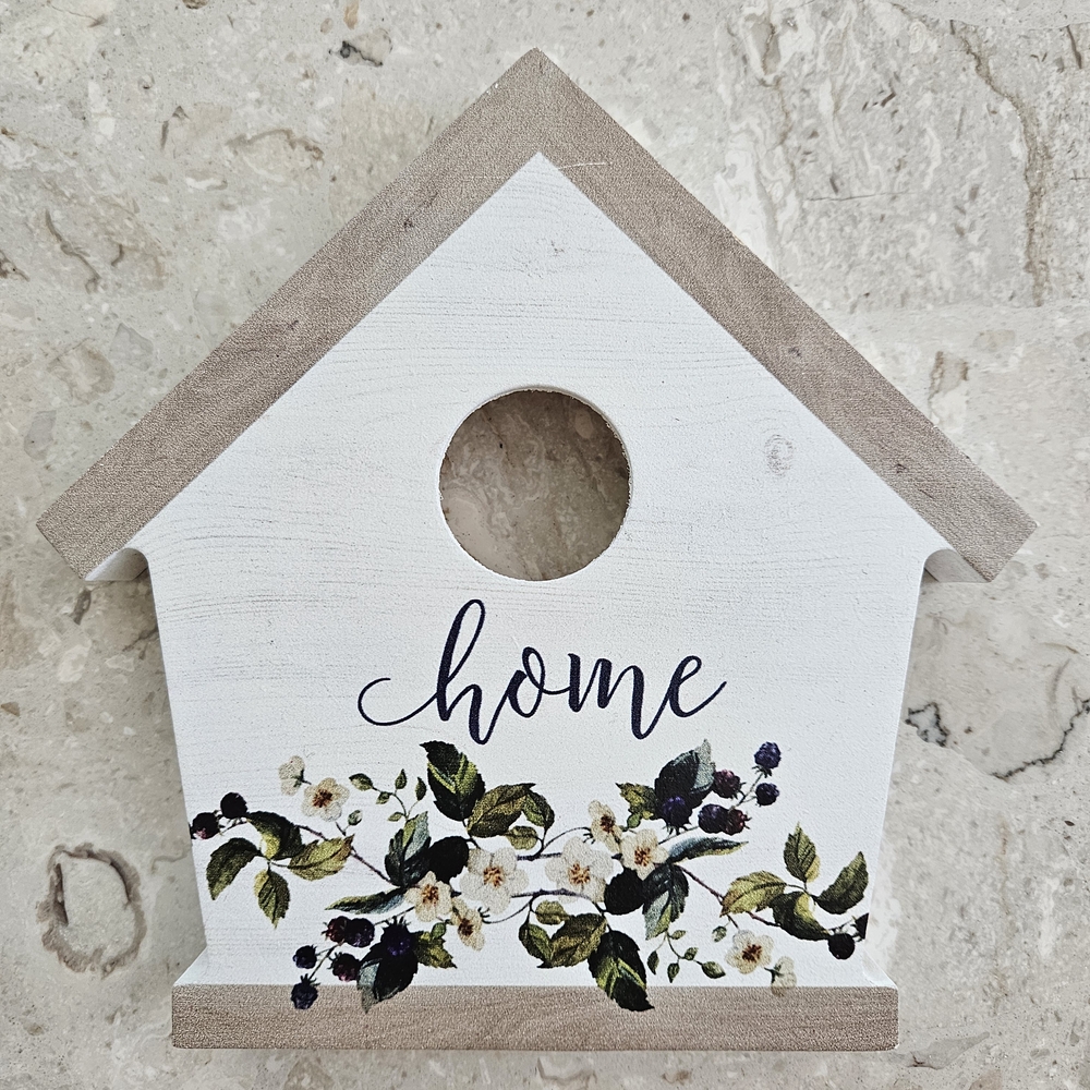 "Home" House Decor w Floral Details, Cottage Core, Rustic, Shabby Chic Decor